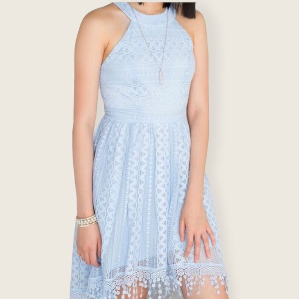 EUC | Miami | Lace High Low Dress | Light Blue | Large